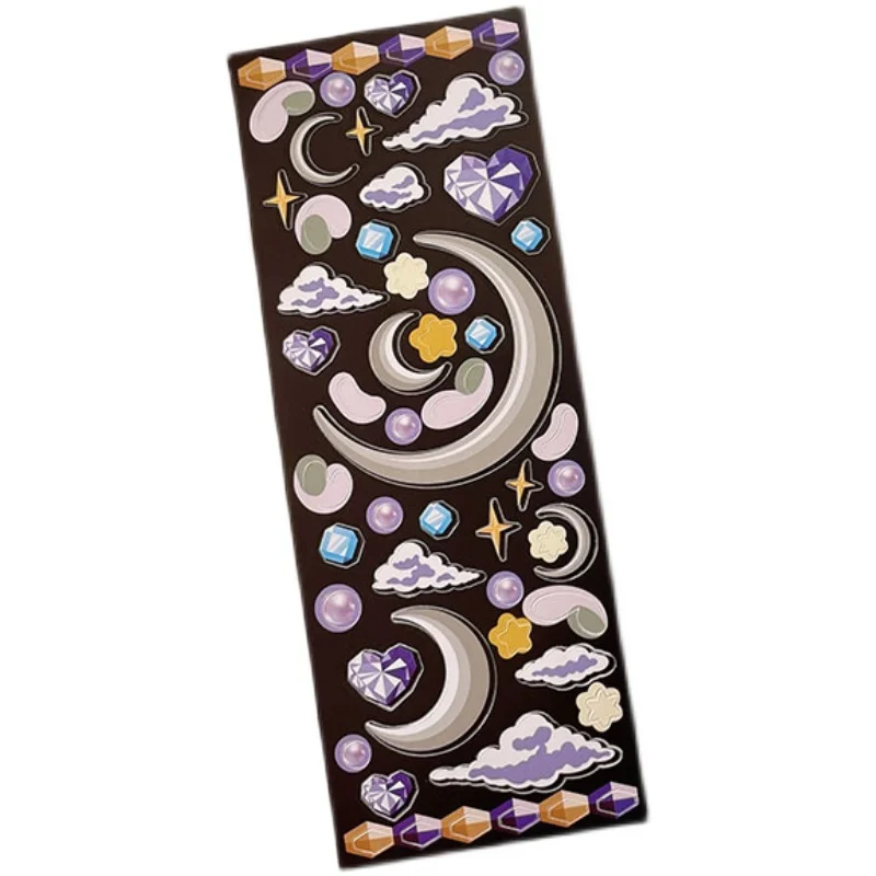 1Pc Starry Sky Series Laser Sticker DIY Scrapbooking Diary Happy Plan Base Collage Mobile Phone Gift Sealing Decoration Sticker