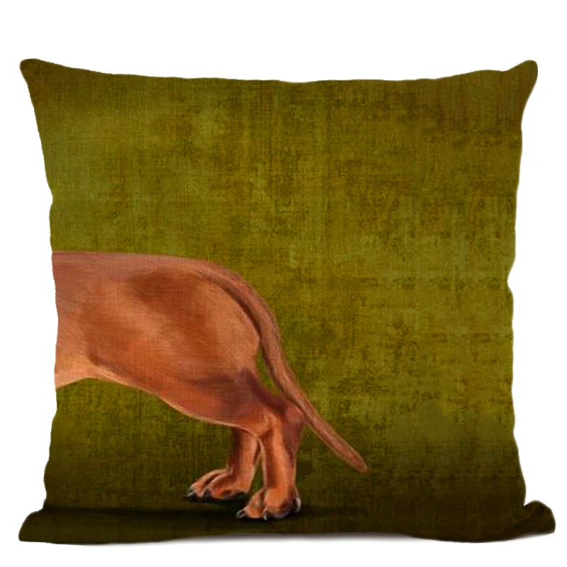Dachshund Dog Painted Square Cotton Linen Pillow Case Bulldog Cushion Cover Home Sofa Pillow Case Cojines almofadas decorativas