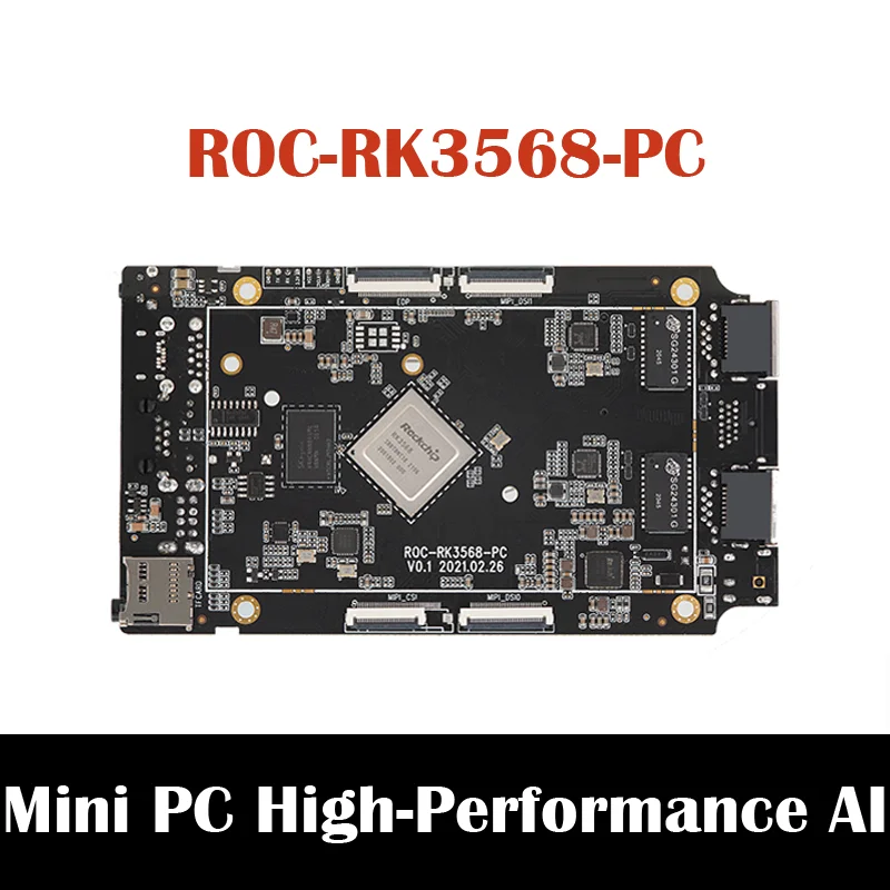 ROC-RK3568-PC เปิดเมนบอร์ด Rockchip RK3568 DevelopBoard NPU ปัญญาประดิษฐ์ Edge Computing การควบคุมอุตสาหกรรม