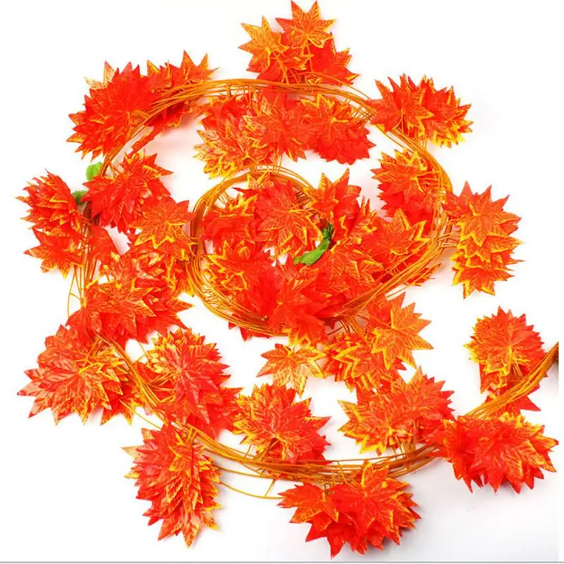 NEW 2.3m Artificial Ivy Red Leaf Garland Plant Vine Fake Maple Leaves Foliage Flower For Wedding Home Party Decoration Wholesale