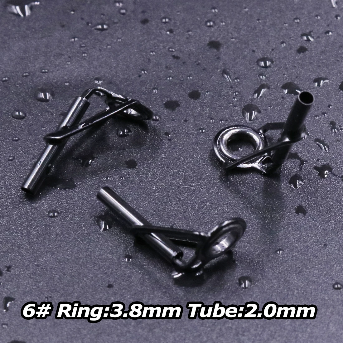 5 Stück Angelrute spitzen führungen Reparatur satz Edelstahl rahmen Keramik ringe schwarze Rute Bau führung Augen bau Reparatur 6 # ~ 16 #