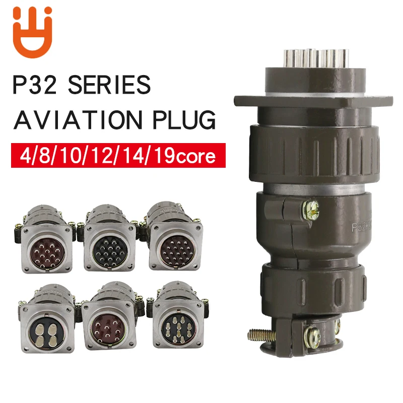 Aviation plug socket round connector P32 series 4.8.10.12.14.19core diameter 32MM