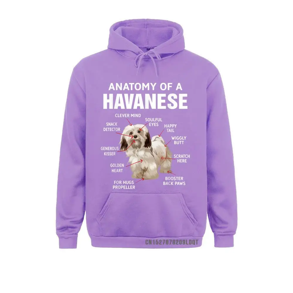 Lovely And Funny Dogs Anatomy Of A Havanese Hoodies Slim Fit Sweatshirts Winter Long Sleeve Men Sportswears