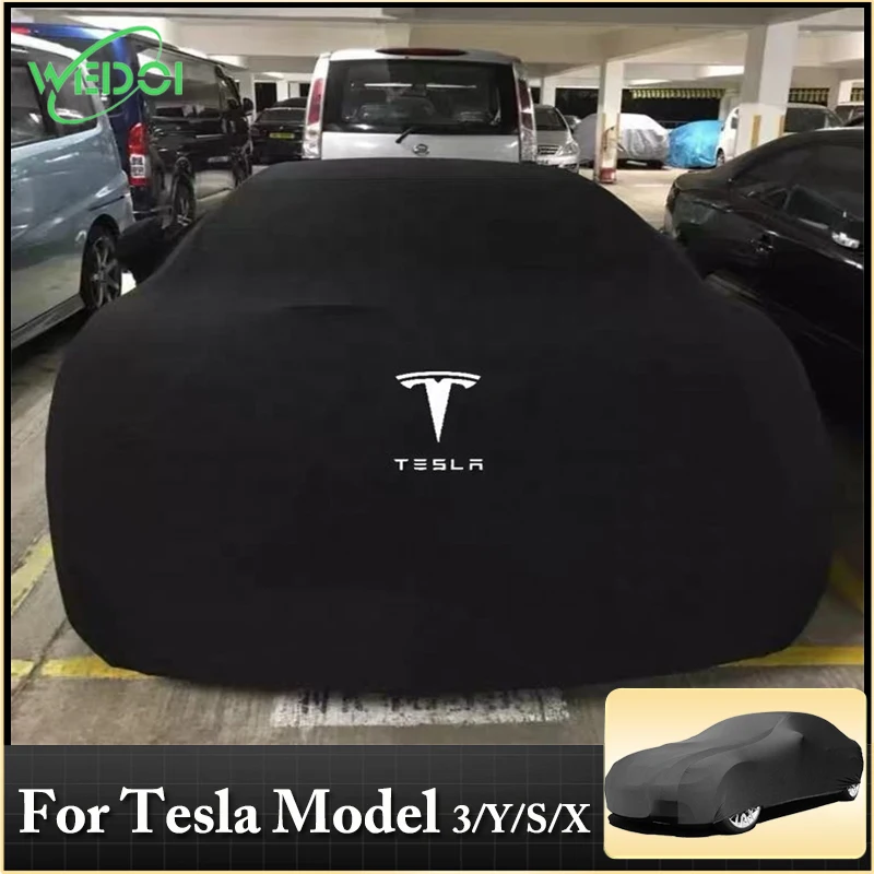 WEDOI Luxury Satin Spandex Car Covers for Tesla Model 3/S/X/Y Tesla Accessories Outdoor Car Cover Drop-Shipping Accepted