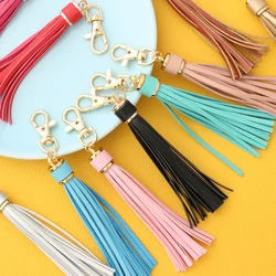 NorKeer New Fashion Tassel Key Chain Women Cute Tassel KeyChain Bag Accessory PU Leather Tassels Car Key Ring Fringe Jewelry