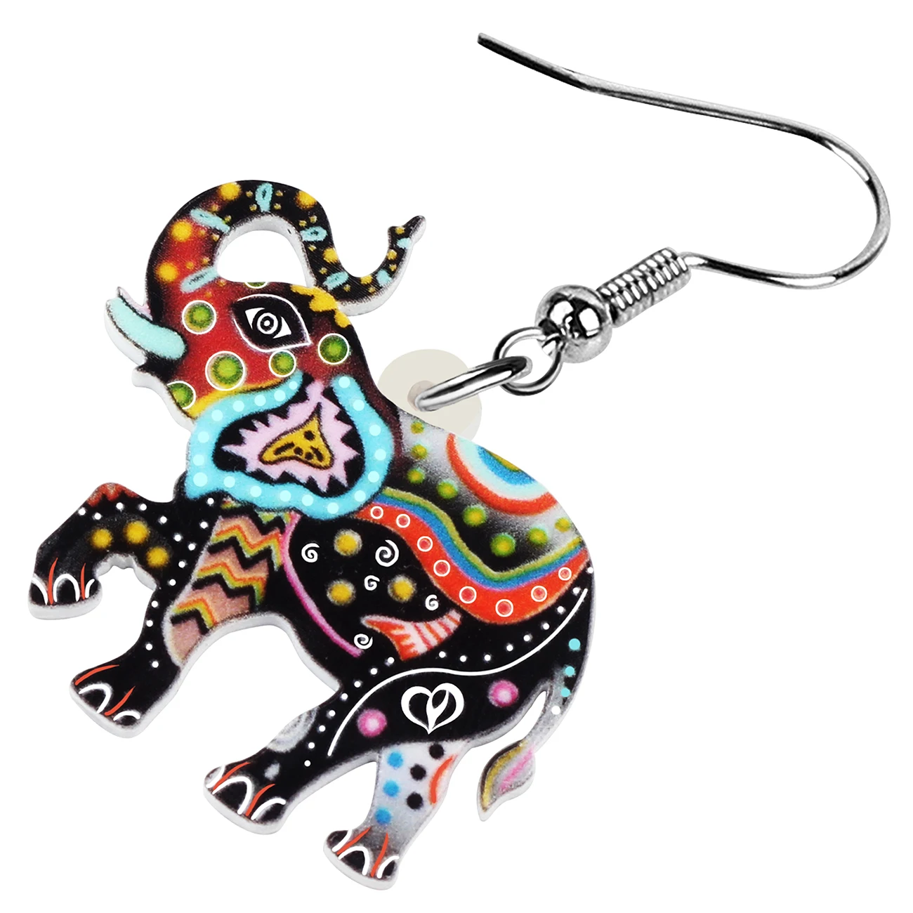 BONSNY Acrylic Africa Vintage Totem Long Nose Elephant Earrings Long Drop Dangle Fashion Animals Gifts Jewelry For Girl Women