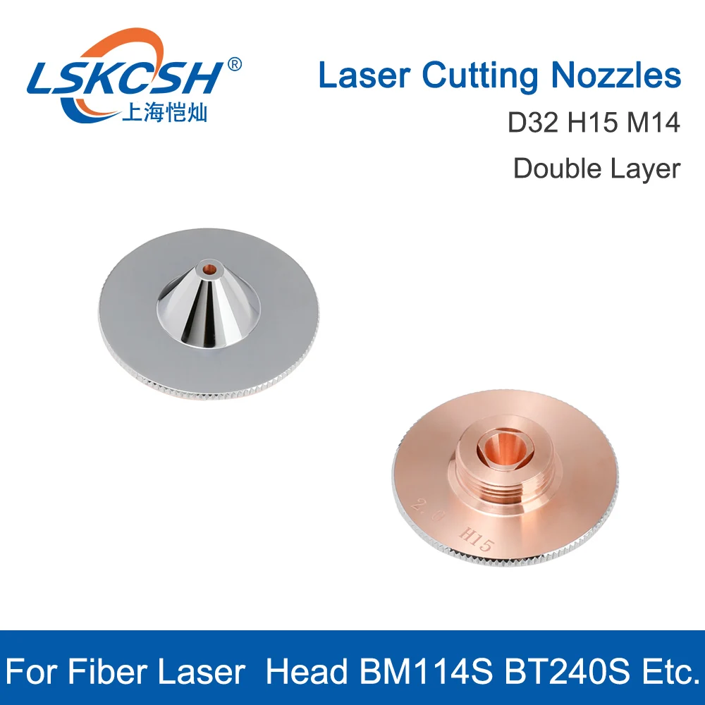 LSKCSH 10Pcs/lot Laser Nozzle Single Layer /Double Layers  Dia.32mm Caliber 1.0 - 3.0mm For Fiber  laser BT240S/BM114S/BT260