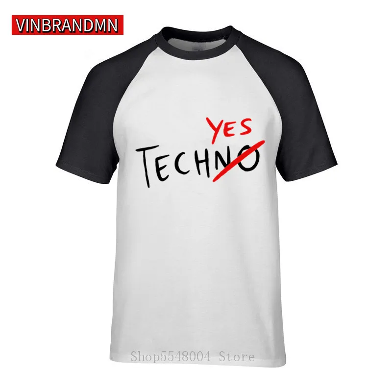 New Fashion Funny TechNo or TechYes T shirt Casual Man Tops Thunderdome Hardcore Techno And Gabber Men T-Shirts Hip Hop Clothing image 2