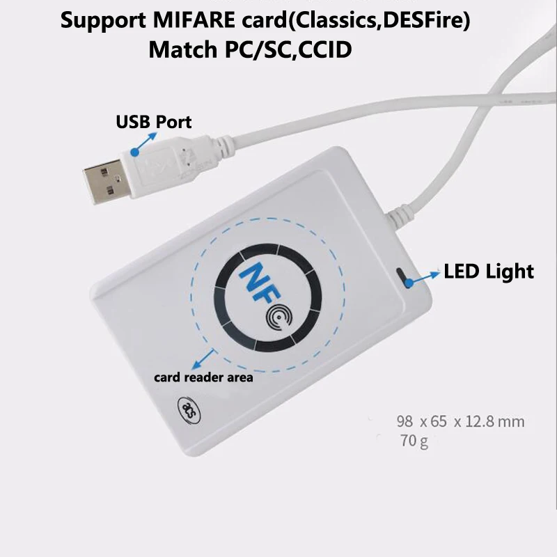 Imagem -05 - Leitor de Cartão Inteligente sem Contato 13.56mhz Copiador Rfid Duplicador 10 Peças de Cartão Uid