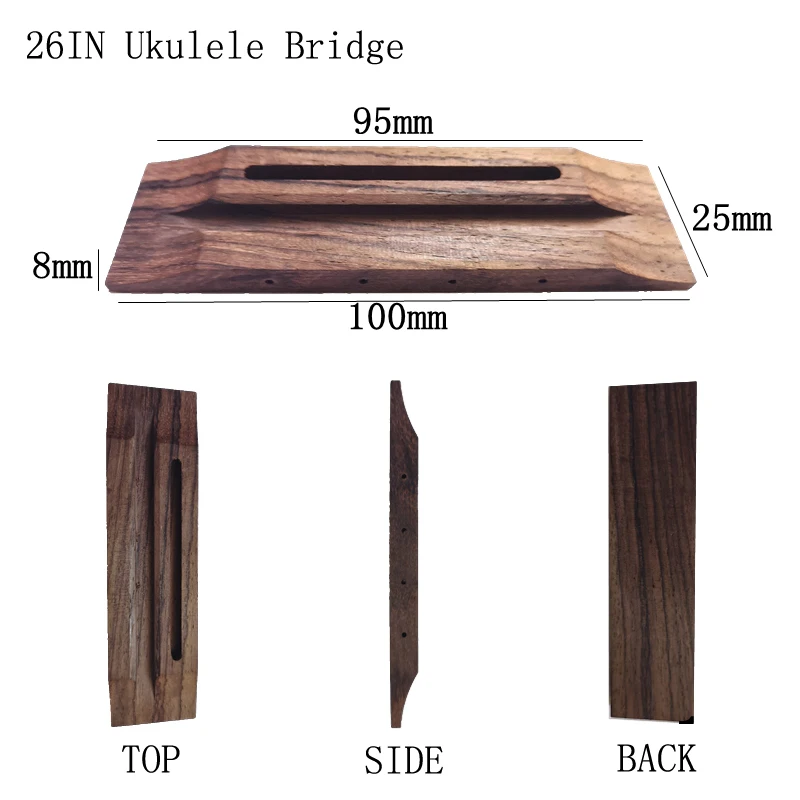 23/26 Inch Ukulele Bridge Professional Ukulele Accessory Repair Production Materials Accessories 100*25*8mm