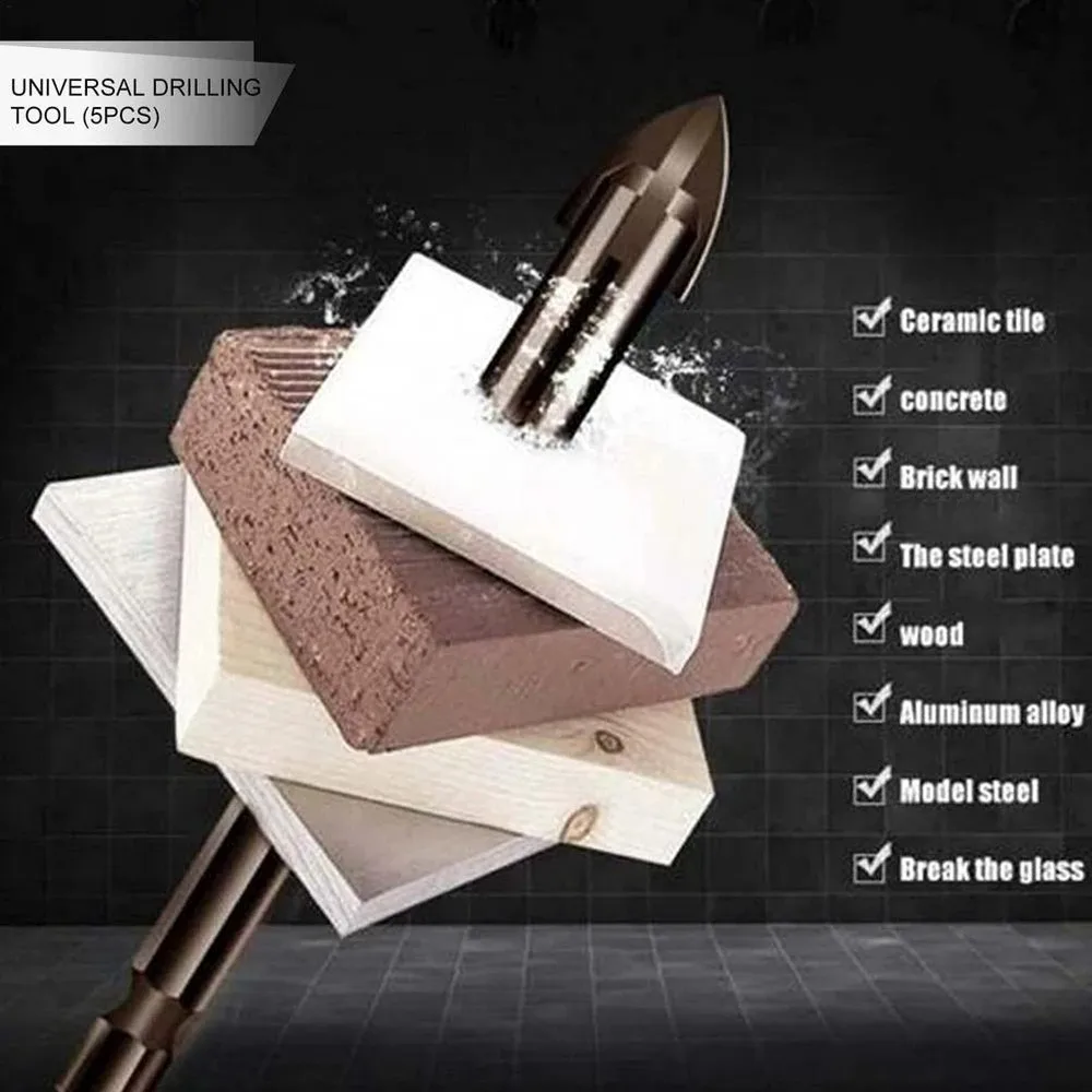 5 sztuk zestaw wierteł 3/4/5/6/8mm wydajne uniwersalne narzędzie do wiercenia wielofunkcyjny krzyż Alloy trójkąt wiertła Hole Opener