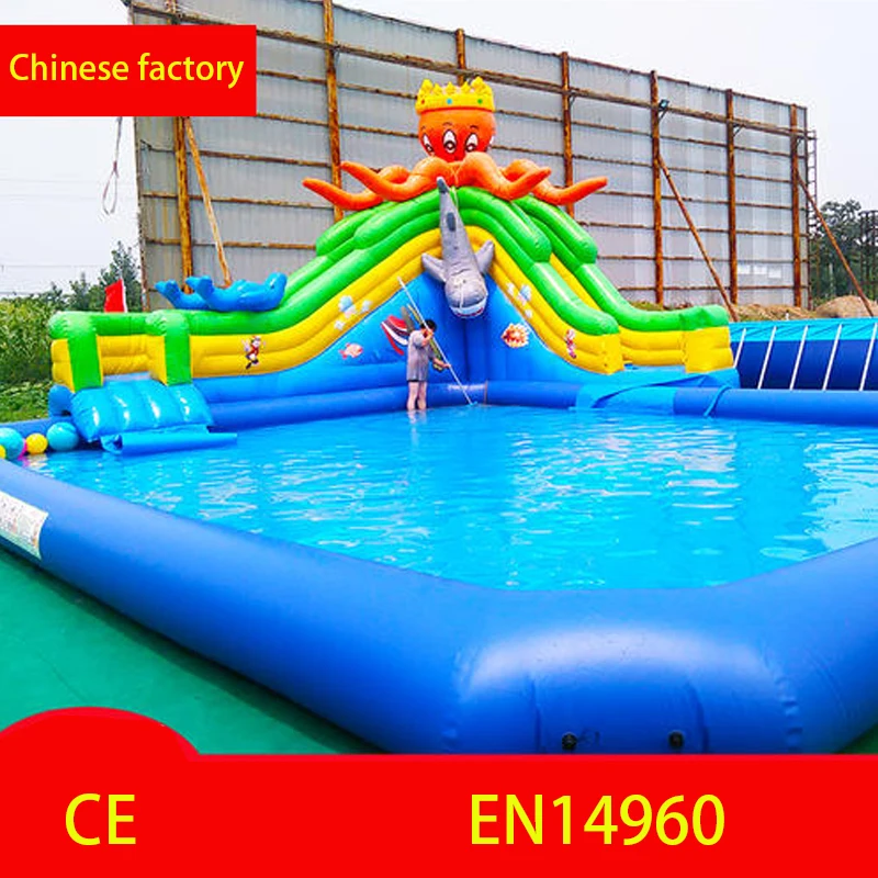 Commercial Inflatable Water Slide for Kids, Outdoor Playground Slide with Pool, Hot Selling