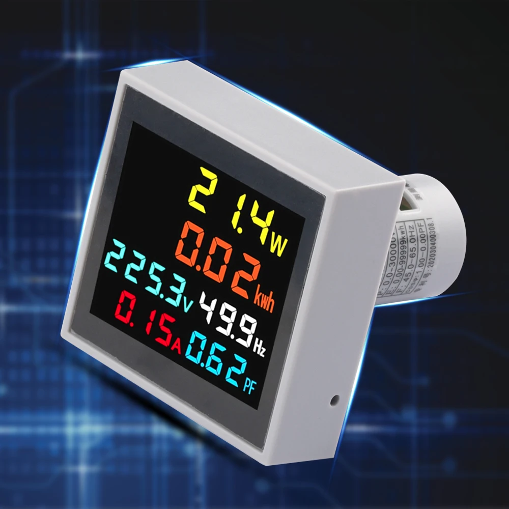 110v 220v 380V 100A Digital Display Voltage Current Power Display Frequency Meter AC50-300V AC250-450V LCD Multi-function