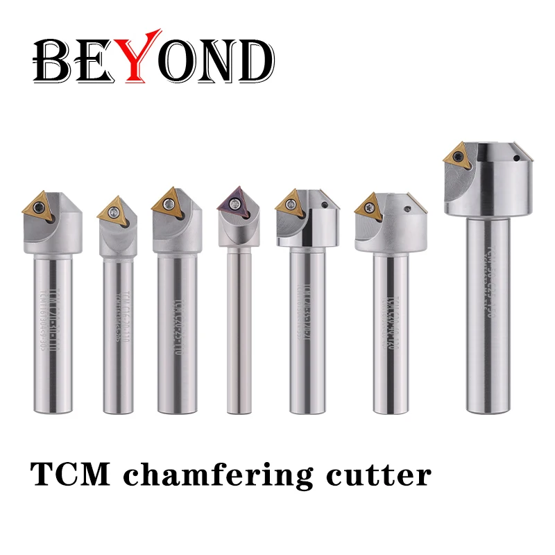 

BEYOND TCM 45 Degree Chamfering Cutter Milling 12 16 20 25mm C16-20-110 TCMT Carbide Inserts CNC Chamfer Tools