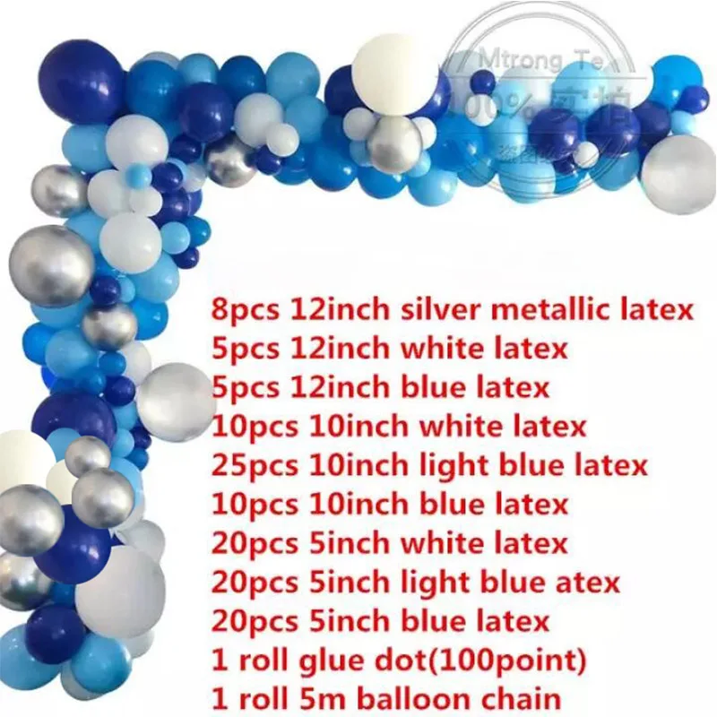 125pcs Super Hero Balloons Garland Arch Kit Metallic Silver Balloons Wedding Birthday Party Decorations Baby Shower Air Globos