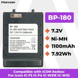 Akumulator 1100mAh BP-173 BP-180 NI-MH do radiotelefonów ICOM IC-12A IC-F3, IC-F4 IC-W31E IC-W32 IC-W32A IC-W32E IC-Z1 IC-Z1A IC-T7 IC-T7H