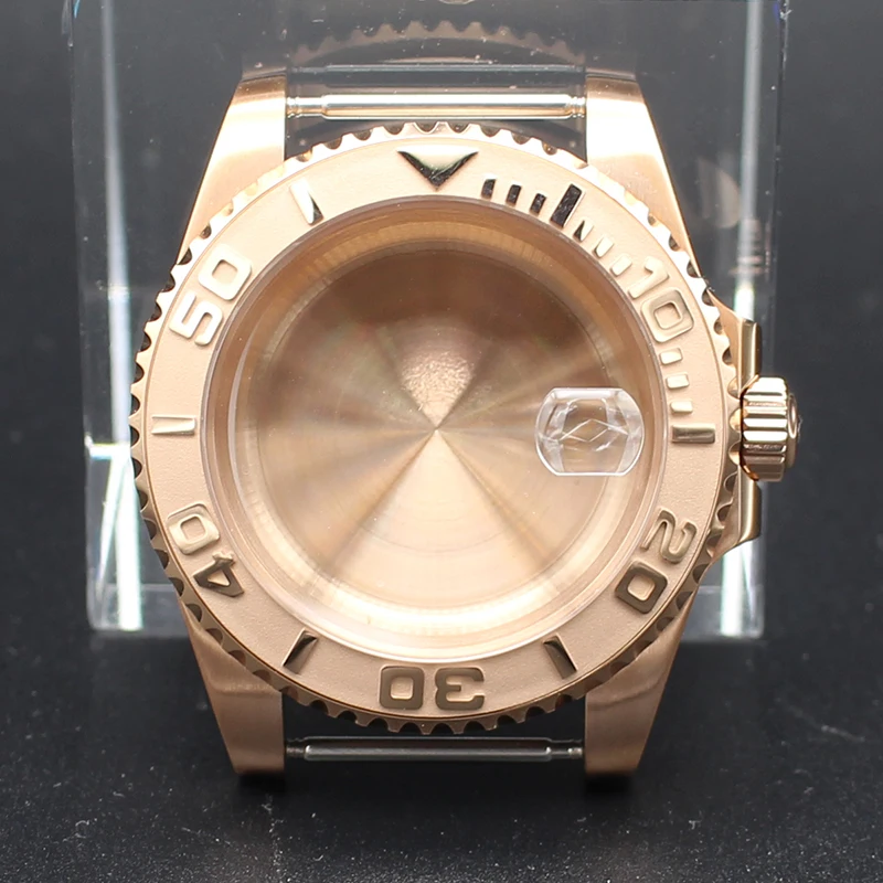 

Rose Gold 40mm Watch Case Ceramic Bezel Insert For Seiko Nh34 Nh35 Nh36/38 ETA 2824 Miyota 8215 Movement 28.5mm Dial Submariner