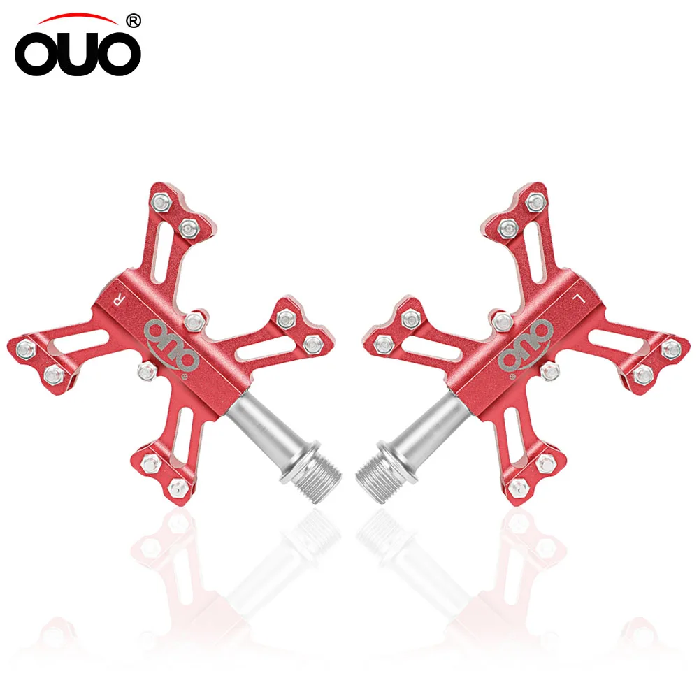 OUO Aluminum MTB Pedals Enduro Bike Pedals 3 Bearing Road Bike Cleats Mountain Bike BMX Accessories Cycl Accessori Footrest