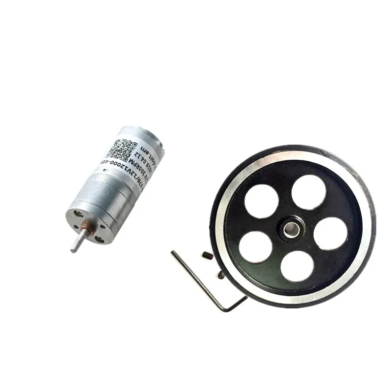 WheeDIY-Rueda de 65mm de diámetro + 1 piezas de Motor de 12V y 300rpm, Robot accesorio para Chasis de coche/modelo robótico, perímetro de 200mm