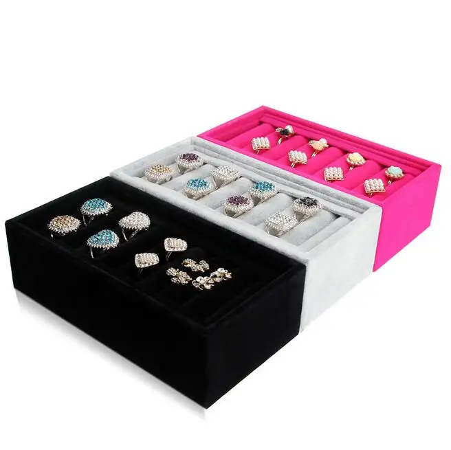 

Factory Price Rings Tray 3 Colors Options Nice Cute Jewelry Tray Bracelets Holder Bracelets Smart Storage Tray Quality Velvet