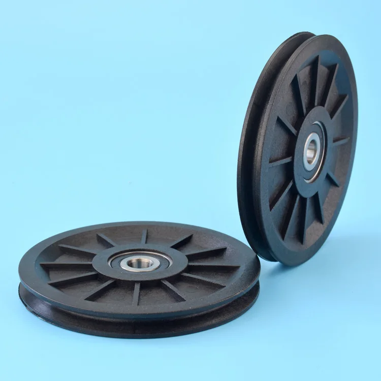 10*100*11mm 10cm wire rope wheel, crossing guide wheel, nylon hanging wheel, 6200 bearing pulley, elevator roller wheel