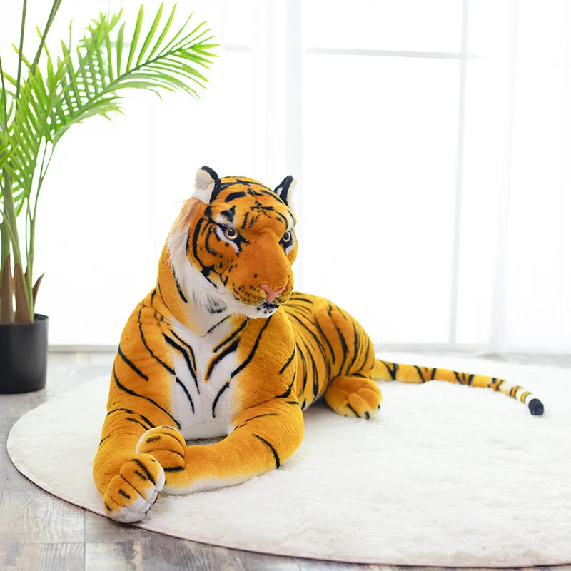 Simulation Lifelike 30-105cm Tiger Plush Toys Soft Stuffed Wild Animals Yellow White Tiger Doll Children Kids Birthday Gifts