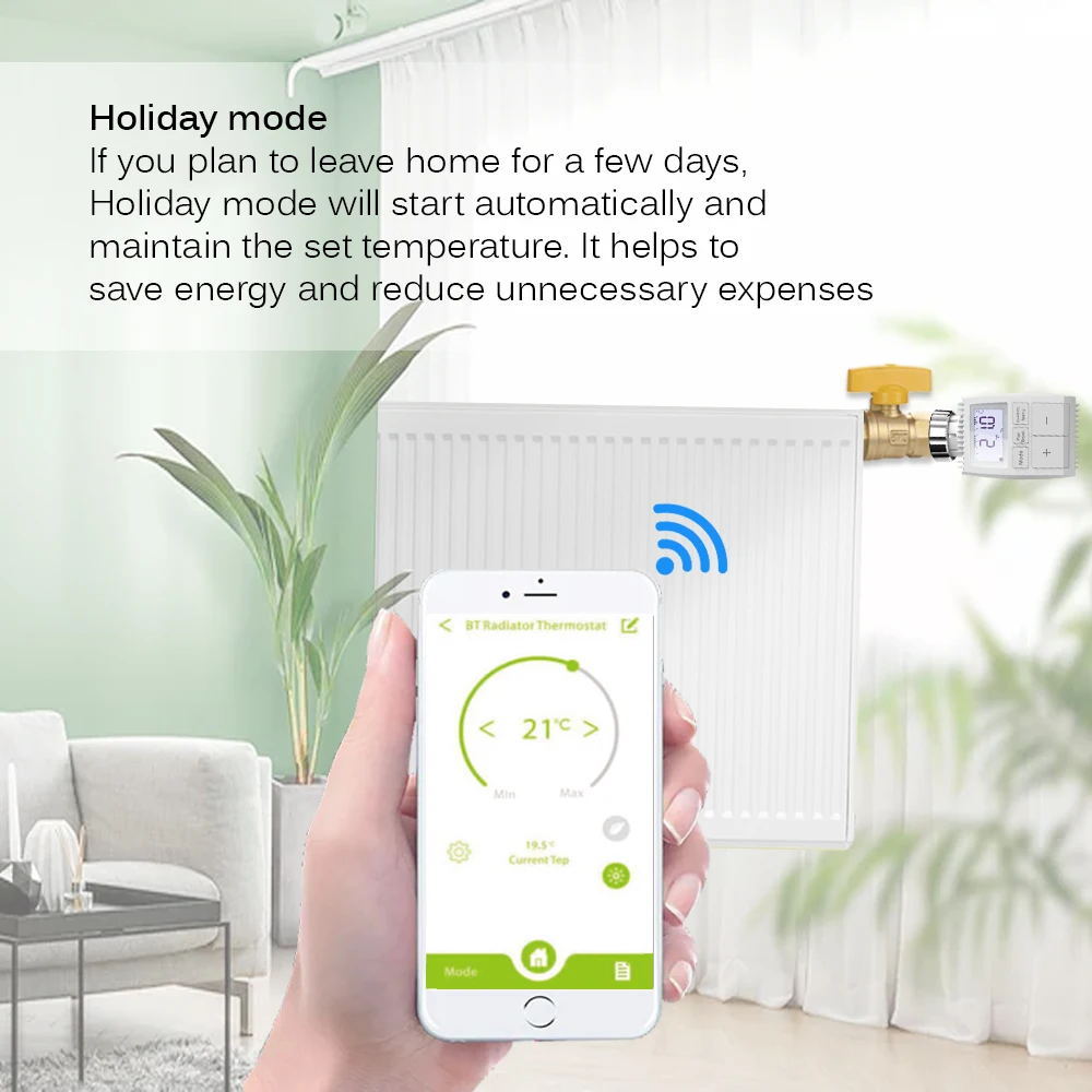 Válvula termostática programable Tuya Smart ZigBee, actuador de radiador TRV, controlador de temperatura remoto por aplicación, compatible con Alexa