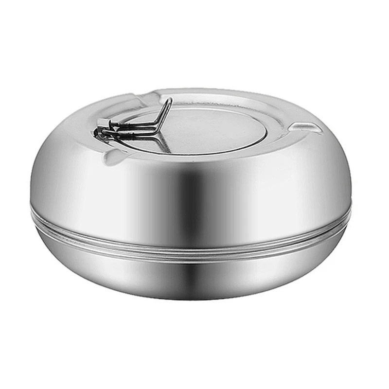 Ashtray Stainless Steel Outdoor Cigarettes Tray for Patio Tabletop Office Home Bedroom Yard Decoration Gifts F19B