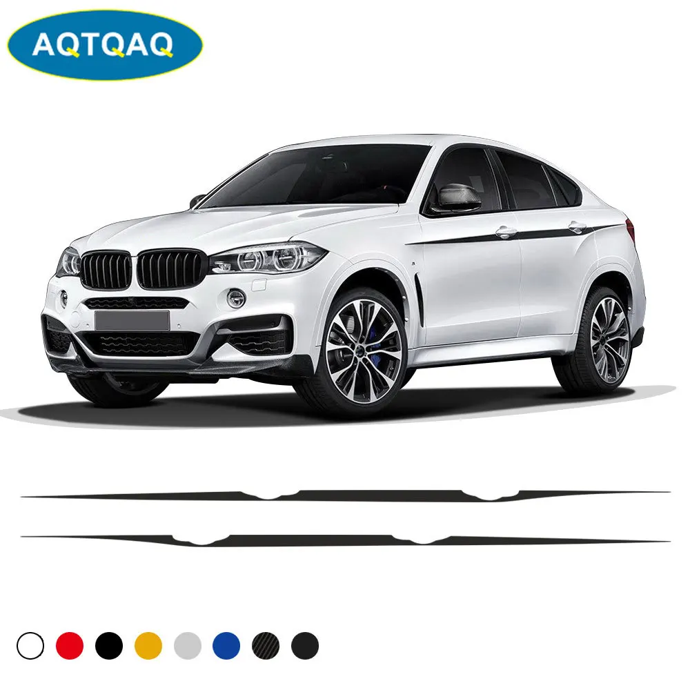 1Set Auto Waist Line Car Sticker Vinyl Racing Stripe Decal for BMW X Series SUV X5 X6 Sport Car Accessories