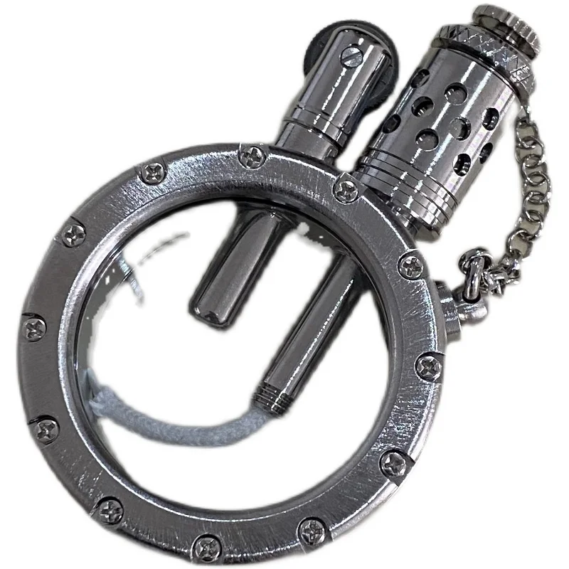 Vòng Tay Đồng Nguyên Chất Dầu Hỏa Bật Lửa Trong Suốt Nhìn Thấy Bình Dầu Tròn Bộ Sưu Tập Đồ Cổ Nam Cao Cấp Hút Thuốc Tặng