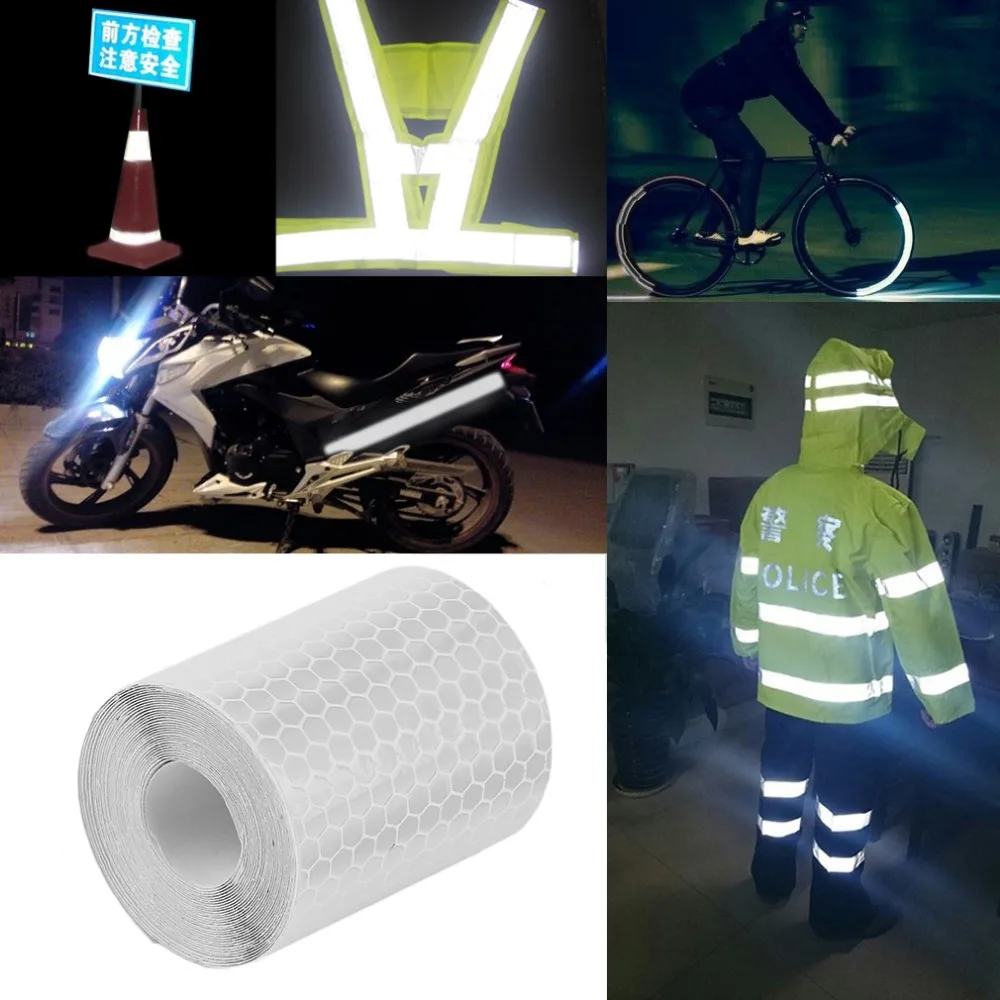 1 Roll 5Cm X 3M Veiligheid Mark Reflecterende Tape Stickers Voor Fietsen Frames Motorfiets Zelfklevende Film Waarschuwing tape Film