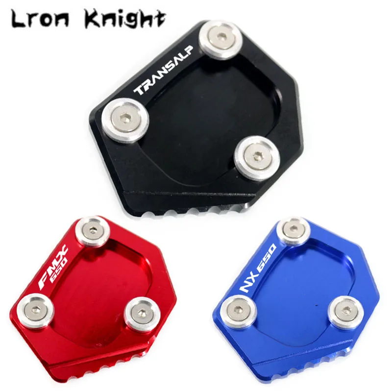 Para HONDA XLV 600 650 700 TRANSALP / DOMINATOR NX 650 FMX 650: Extensión de Soporte Lateral CNC para Patilla de Apoyo, Placa de Ampliación