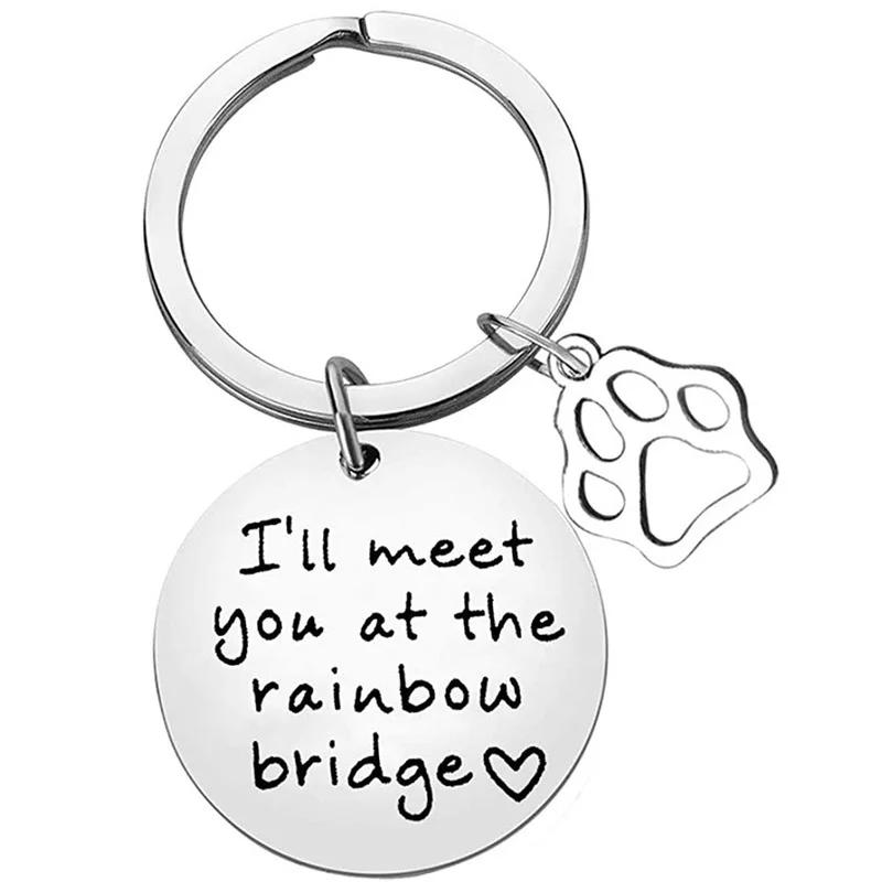 Rainbow Bridge Pet Memorial Remembrance Gifts Keychain Dog Cat Loss Gifts for Pet Owner Sympathy Gifts Key Ring for Pet Lover