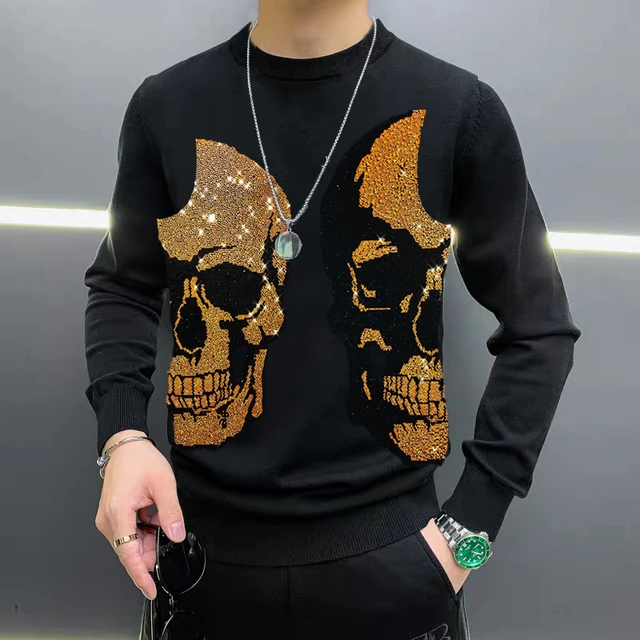 Skull sweater mens deals