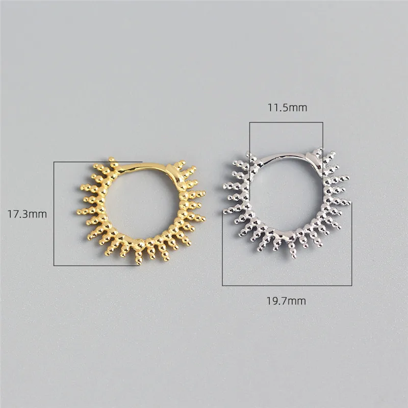 ying Vahine 100% 925 Sterling Silver Small Beads Geometric Round Hoop Earrings for Women image 3