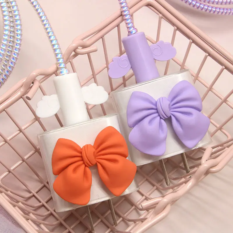 Set Pelindung Kabel Pengisi Daya Ponsel TPU untuk Iphone 11 12 13 Kabel Data Pelindung Penggulung Kabel USB untuk Penutup Pengisi Daya Apple 18W 20W