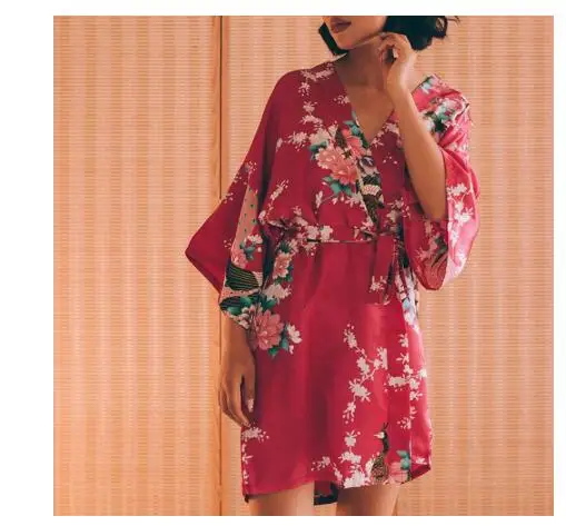 Rayon Robes Women Nightwear Flower Home Clothes Intimate Lingerie Casual Kimono Bath Gown Lady Sexy Night Dress Oversize 3XL