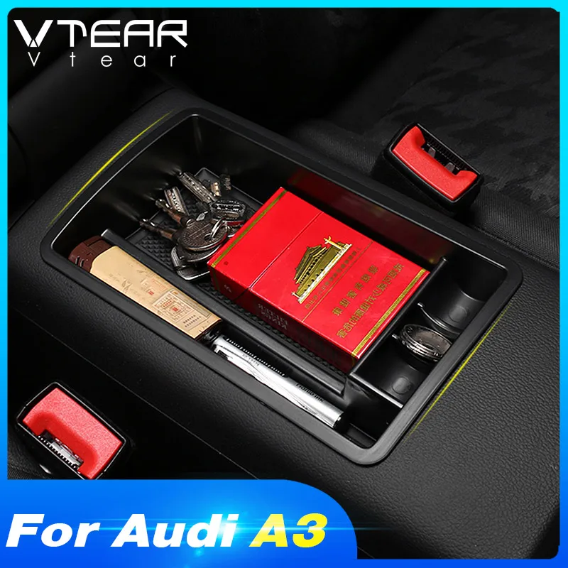 Vtear For Audi A3 8v Storage Box Central Console Armrest Door Groove Holder Tidy Stowing Box Car Organizer Interior Accessories