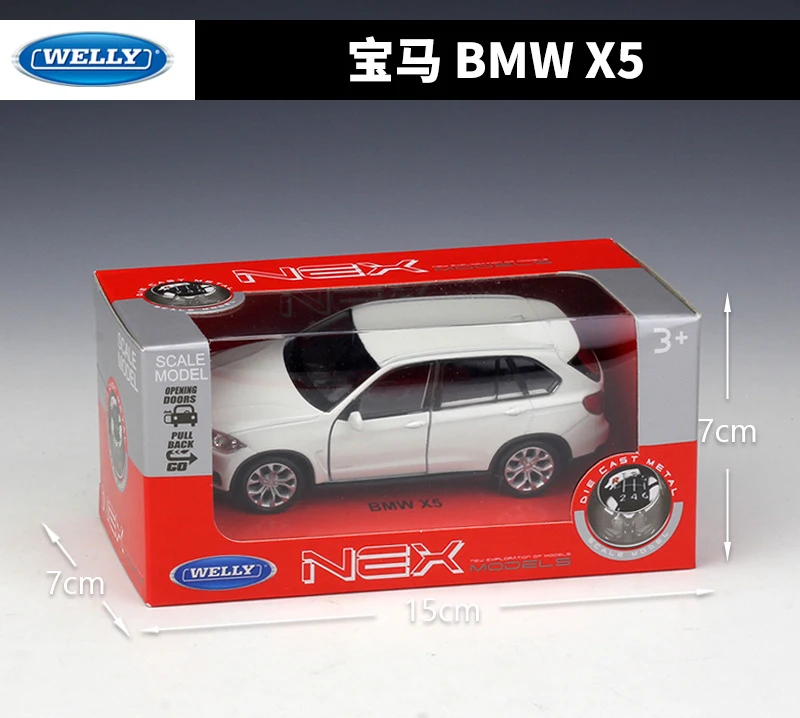 WELLY Diecast 1:36 Car High Simulator BMW X5 SUV Pull Back Car Model Car Metal Alloy Toy Car Vehicle For Kids Gift Collection