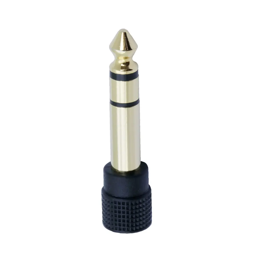 1pc Microphone Speaker Plug Audio 6.35mm Male Plug to jack 3.5mm 3Poles Gold Plated Female Socket Speaker Adapter