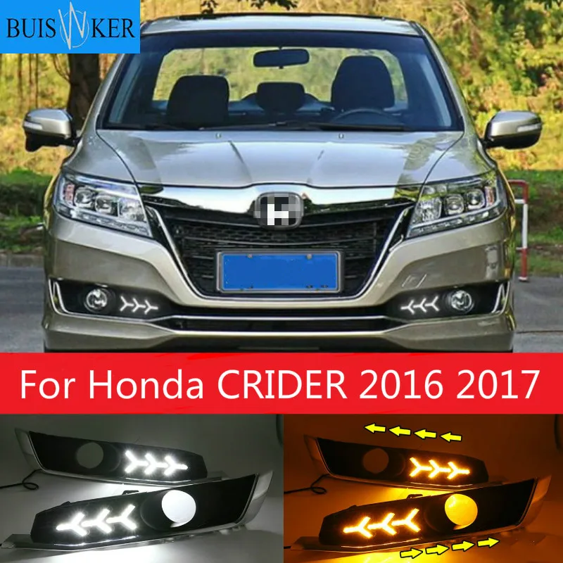 

1set Car Fog Light Assembly For Honda CRIDER 2016 2017 LED Daytime Running Light Front Bumper Turn Signal Lamps