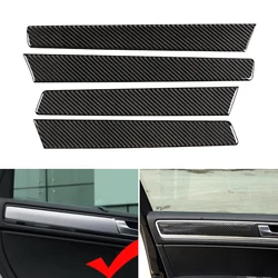 Real Carbon Fiber Car Interior Window Door Panel Cover Trim For VW Touareg 2011 - 2018