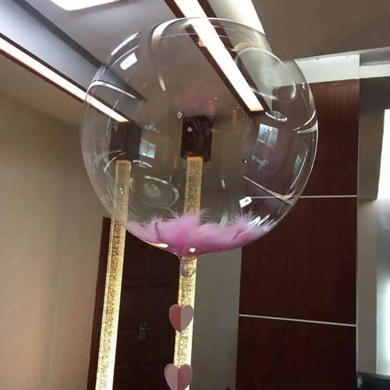 5 יח'\חבילה 18 24 אינץ בובו בלוני נוצת שקוף PVC בלון הליום מתנפח כדורי DIY חתונת מסיבת יום הולדת קישוט