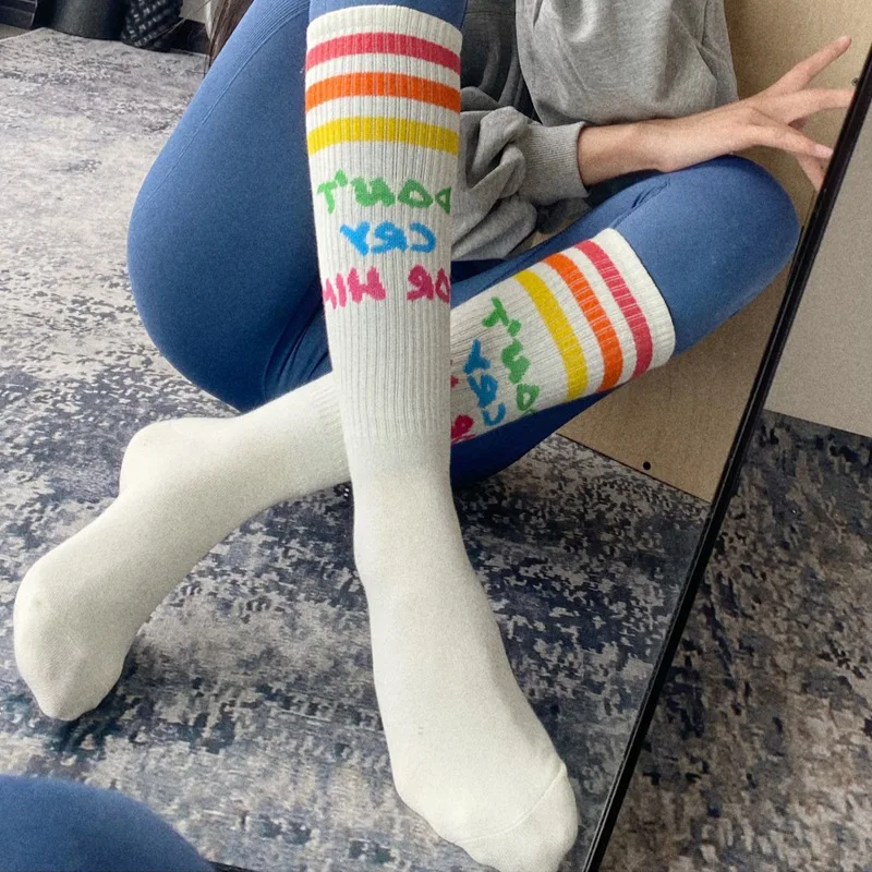 

Winter Stockings For Women Socks High Long Funny Rainbow Compression Warm Fuzzy Slouch Thermal Nursing Wool Sport Varicose Veins