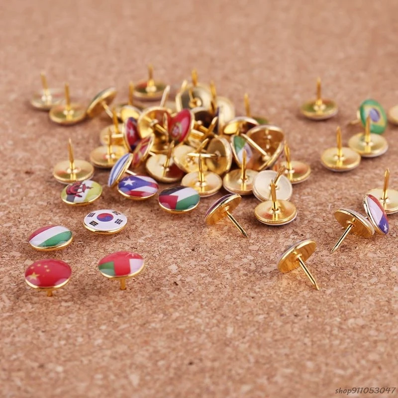 100 шт./кор. карта Tacks Национальный флаг Клей для чертежных кнопок канцелярские кнопки Примечание маркеры для доски офисные школьные принадлежности M20 21 оптовая продажа