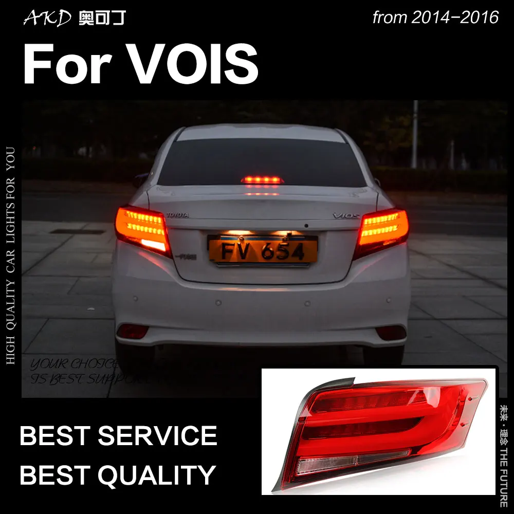 

AKD Car Styling for Toyota Vois Tail Lights 2014-2016 Yaris Sedan LED Tail Lamp LED DRL Brake Signal Reverse auto Accessories