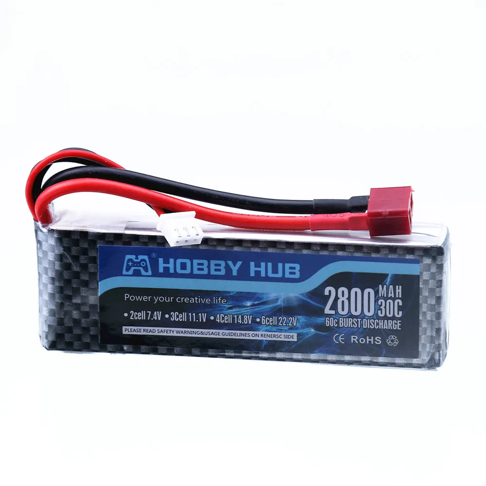 For 144001 Car 2s 7.4V 2800mAh Upgraded Lipo Battery T Plug For Wltoys 144001 104001 124019 12428 RC Car Boat Battery Parts