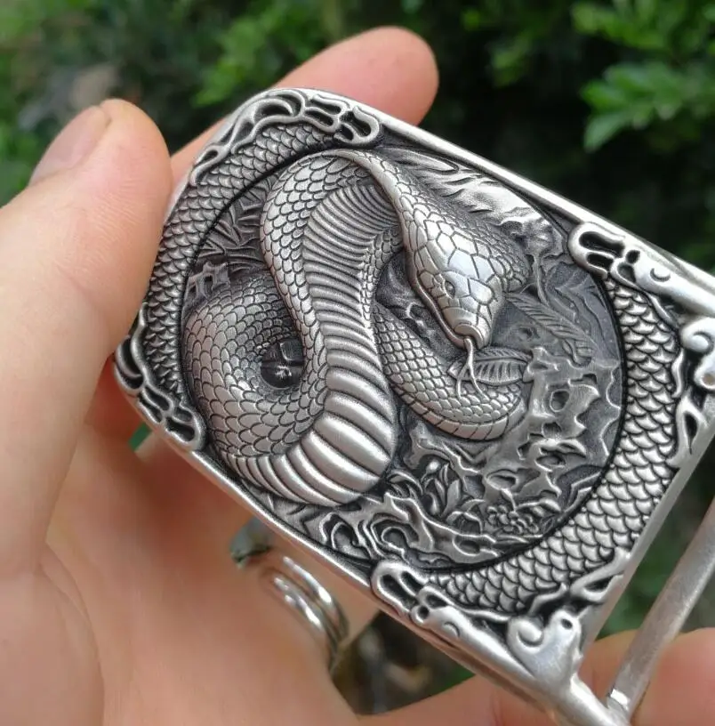 Unibabe 999 Silver Belt Buckle Dragon Jewrlry