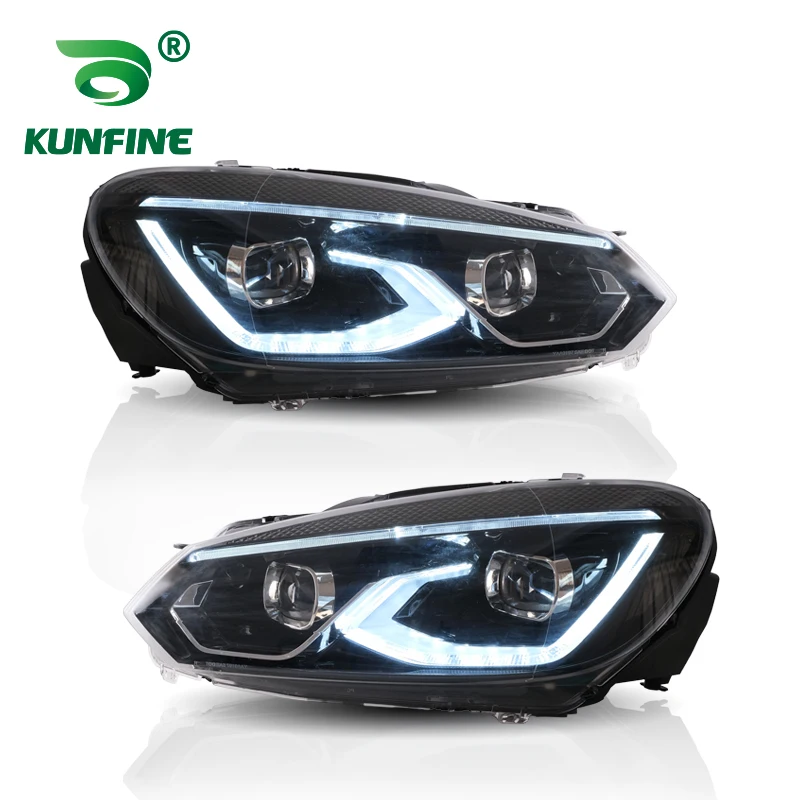 2PCS Car Styling Car Headlight Assembly For VW Golf6 MK6 2010 2011 2012 13 14 LED Head Lamp Car Tuning Light Parts Plug And Play