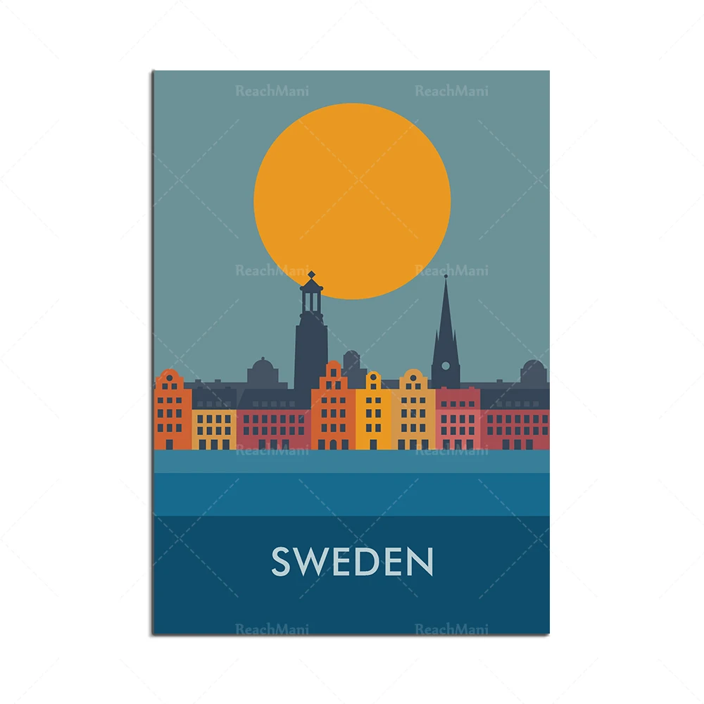 Yorkshire Dales, Gower, Devon, Wales, Three Cliffs Gower, Norway, Sweden, Norfolk Broads, Plymouth Devon travel poster minimalis